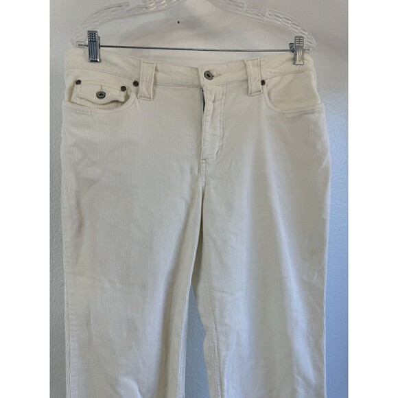 Faded Glory Pants Women 12 White Straight Corduroy Cotton Blend Stretch Y2K 2000 - Picture 2 of 6